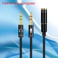 3.5mm Jack Microphone Headset Audio Splitter Aux Extension Cable Female to 2 Male Headphone For Phone Computer L1. 