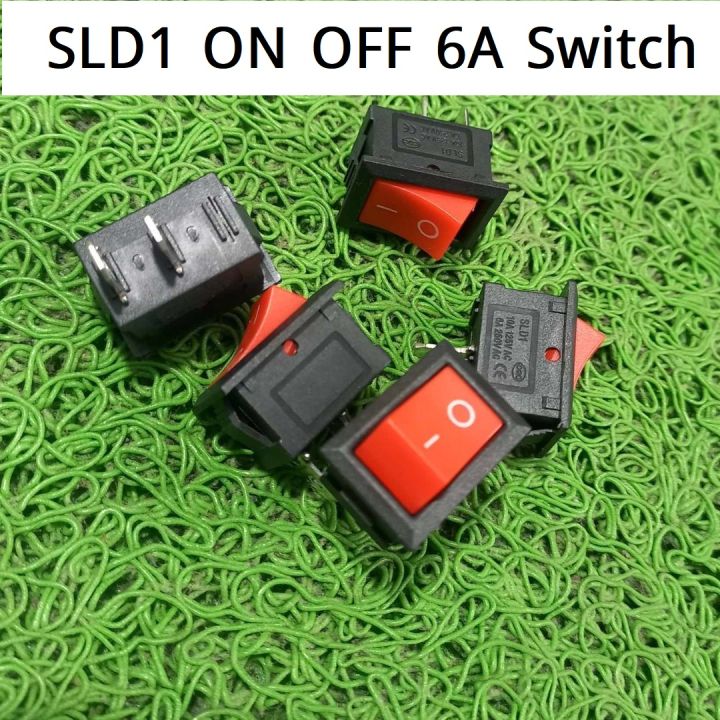 5Pcs - SLD1 6A 2Pin RED BLACK Color MICRO ON OFF Switch 2 Pin 6A 250VAC ...