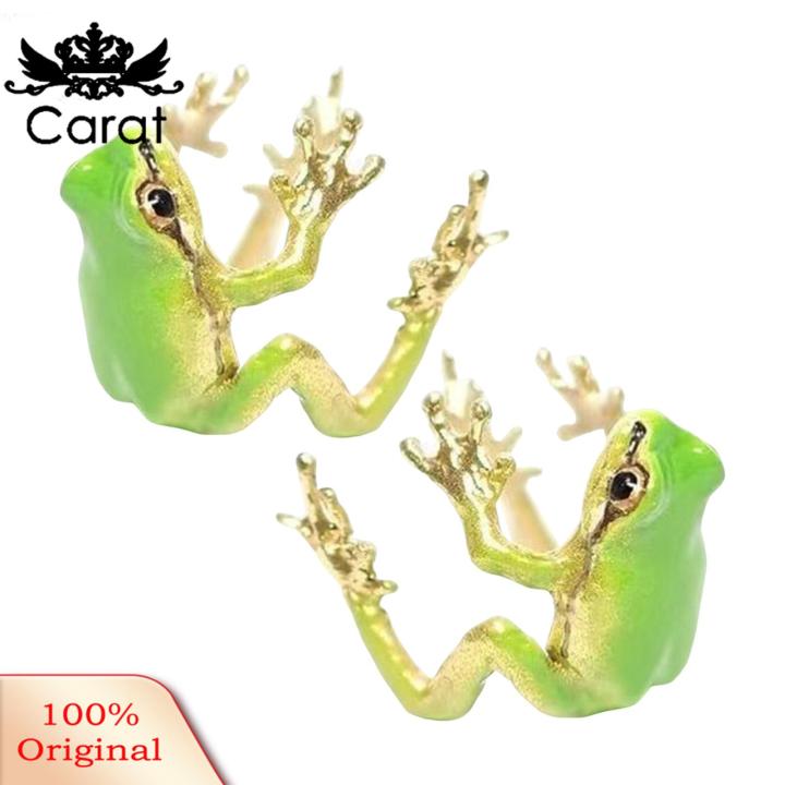 Carat Frog-shaped Ear Cuff Tree Frog Ear Clips Realistic Animal Shape Non-pierced Earrings for Party Events Daily Wear Electroplated Alloy Anti-slip Design Animal Ear Cuffs