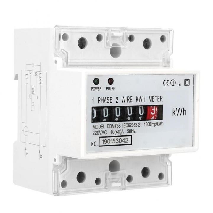 kwh meter Single Phase 4P LCD Din Rail Electricity Power Consumption ...