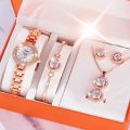 【Ready Stock fashionable ladies watch bracelet five-piece trend quartz watch gift watch for women. 