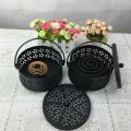 【Daily Necessities For Anyone Store】Portable Hollow Metal Mosquito Incense Coil Holder Box.