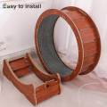 Cat Treadmill Wheel Exerciser Wooden Toy Cat Running Wheel with Carpeted Runway for Indoor Cats Durable Silent Roller with Locking Mechanism. 