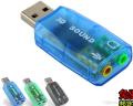 External Sound Card - USB 2.0 Audio 5.1 Channel External Adapter 3.5Mm - Blue. 