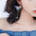 Carat Retro Asymmetric Butterfly Imitation Pearl Earrings Fashion Round Flower Brincos Long Statement Wings Earrings Jewelry. 