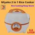 Miyako Automatic Mini Rice Cooker With Warmer 0.8 LTR MCM-P08. 