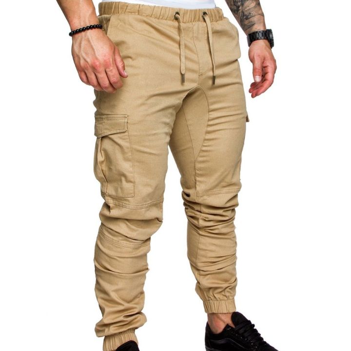 Men%20Casual%20Solid%20Colorckets%20Waist%20Drawstring%20Ankle%20Tied%20Skinny%20Cargo%20Pants%20celana%20panjang%20pria%20salopette%20homme%20Trendy%20-%20Image%205