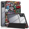 For Xiaomi Redmi Pad SE Case With Pen Holder Leather Acrylic Clear Back Shockproof Cover For Funda Redmi Pad SE Smart Case 11.