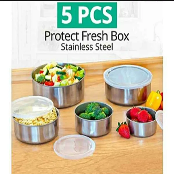 Protect Fresh Box 5 Pieces High Quality Stainless Steel Ware Set ...