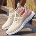 Men's Shoes Slip-on Casual Work Shoes Old Beijing Cloth Shoes Summer Sports Fly Woven Mesh Shoes. 