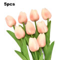 5Pcs/set Artificial Tulips Lifelike Realistic Plastic Faux Silk Floral Simulation for Home.