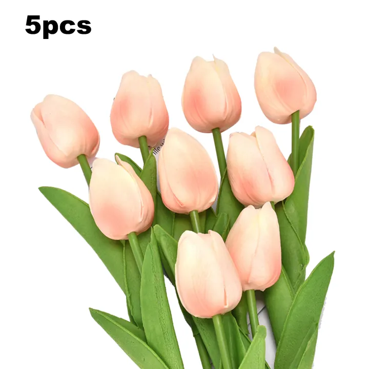 5Pcs/set%20Artificial%20Tulips%20Lifelike%20Realistic%20Plastic%20Faux%20Silk%20Floral%20Simulation%20for%20Home%20-%20Image%204