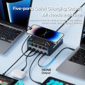 260W PD3.1 USB C Charging Station Wireless Charger LCD Display 5 Ports QC 3.0 PPS Fast Charger for iPhone 14 MacBook Pro Samsung.
