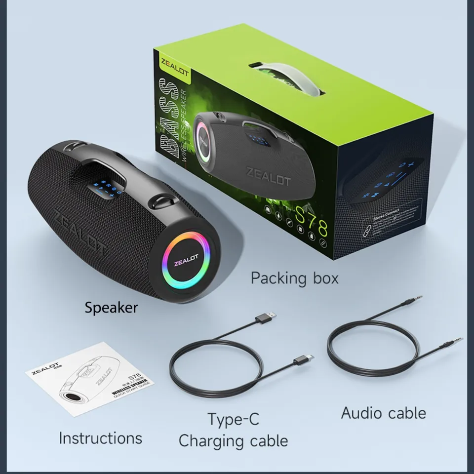 ZEALOT S78 Portable Wireless Speaker 100W Outdoor Wireless Speaker