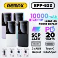 REMAX RPP-622 10000mAh Fast Charging PD+QC 20W+22.5W Digital Display Power Bank.