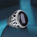Fashion Men Male Ring Black Square Signet Ring Charm Rock Male Jewelry Party Gift Accessories.