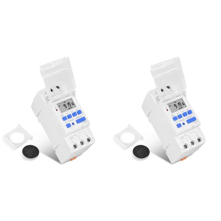2X Programmable Digital Time Switch Relay Timer Control AC 220V 16A Din ...