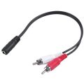 2Pcs 3.5 mm Stereo Female 2 RCA Male AV Cable Auxiliary Audio Adapter Wire. 