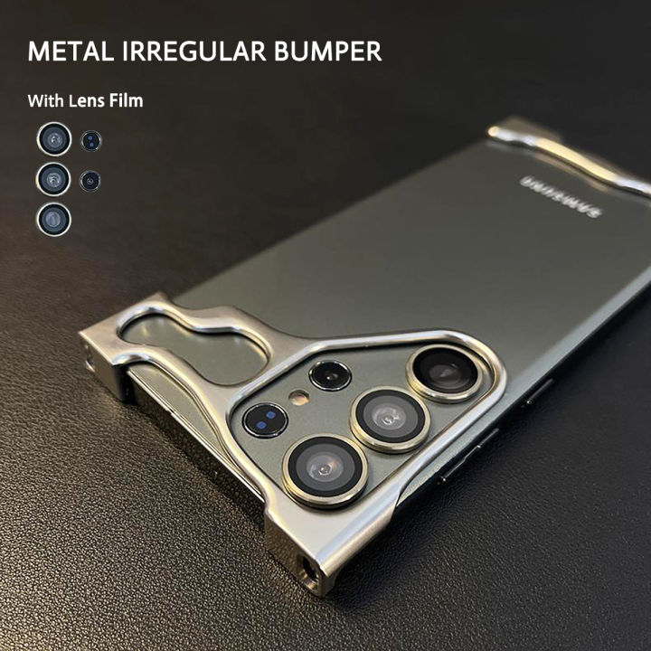 Feitenn For Galaxy S24 Plus Case,Aluminum Metal Bumper+Silicone