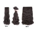 20 Inch Long Wavy Hair Extension 3pcs/set Clip in Piece Synthetic Wig Thicken Curly Hairpiece Wigs. 