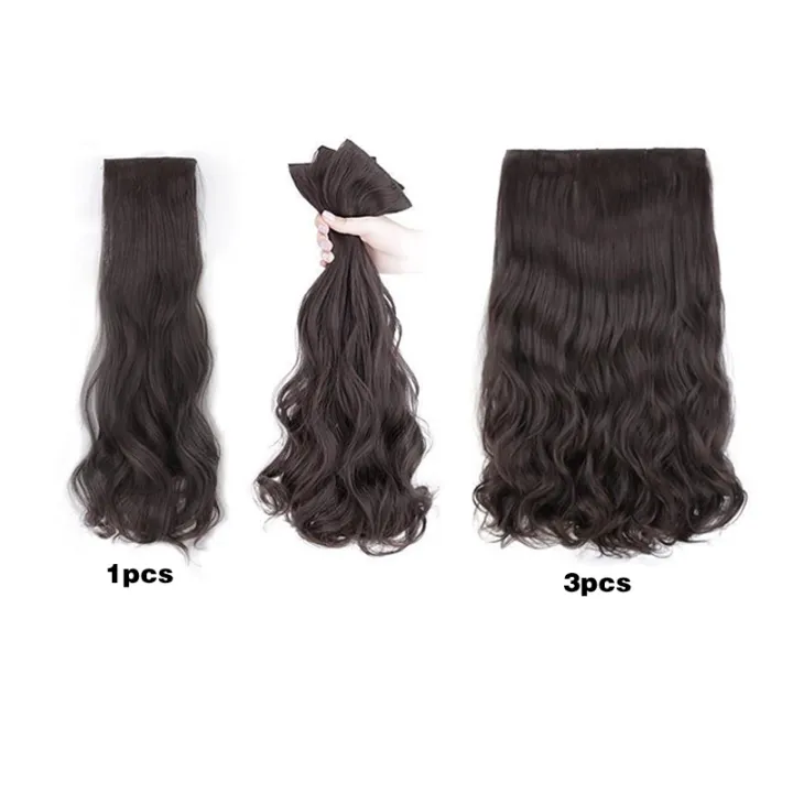 20%20Inch%20Long%20Wavy%20Hair%20Extension%203pcs/set%20Clip%20in%20Piece%20Synthetic%20Wig%20Thicken%20Curly%20Hairpiece%20Wigs%20-%20Image%203
