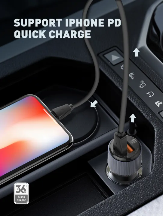 LDNIO%2036W%20Fast%20Car%20Charger,%20Type-C%20&%20USB-A%20Charging%20Port,%20USB%20Car%20Charger%20with%20USB-A%20to%20Type-C%20Cable%20-%20Image%204
