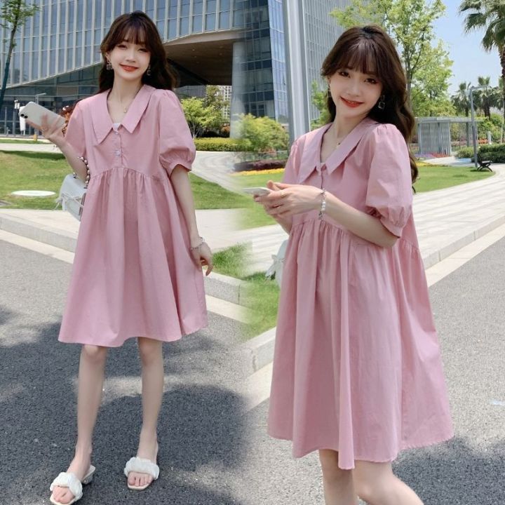 Maternity%20Clothes%20Summer%20Clothes2023New%20Fashion%20Mom%20Korean%20Style%20Loose%20Fashion%20Small%20Simple%20Slimming%20Large%20Size%20Dress%20Summer%20-%20Image%202