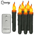 Qiunery 6Pcs Led Electric Candles Lamp With 10 Key Remote Control, Automatic Timer 3D Led Battery Candles Light, Flameless Taper Candles Light For Wedding Christmas Candles Lamp.