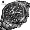 WWOOR /8868 Cross border Hot Selling Seven Needle Men's Sports Steel Belt Quartz Waterproof Watch Wholesale Manufacturer Direct Sales.