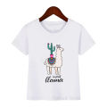 Harajuku kawaii llamas Pacas animal print T-shirt cute kids clothing baby boys T-shirts toddler girls clothes from 3 to 13 year. 