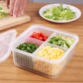 Fresh Keeping Box Refrigerator Onion Ginger Garlic Food Storage Plastic Transparent Drain Food Sealed Box. 