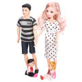 Family Doll Set Dad Pregnant Mom Son Baby Doll Set Kid Toddler Toy Gift. 
