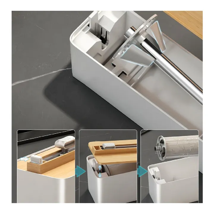 Plastic%20Wrap%20Dispenser,Foil%20Dispenser,Refillable%20Cling%20Wrap%20Dispenser,Foil%20Cling%20Film%20Dispenser%20Wrap%20Dispenser%20Easy%20to%20Use%20White%20&%20Wood%20Grain%20-%20Image%206