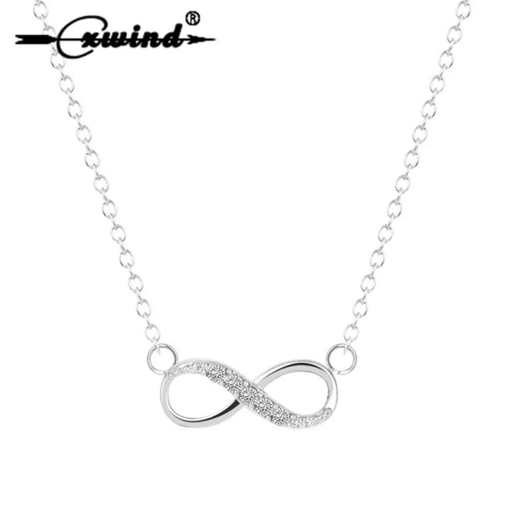 Cxwind-Tiny Infinity Pendant Zircon Necklace for Women, Symbol of Promise, Charm Chain, Best Necklace, Infinite Love