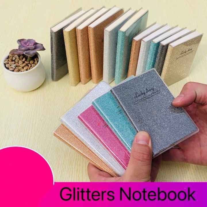 glitter%20Notebook%20Glossy-finish%20cover:%20Simple%20Soft%20Cover%20Lined%20100%20Page%20Writing%20Journal%20Diary%20-%20Image%202