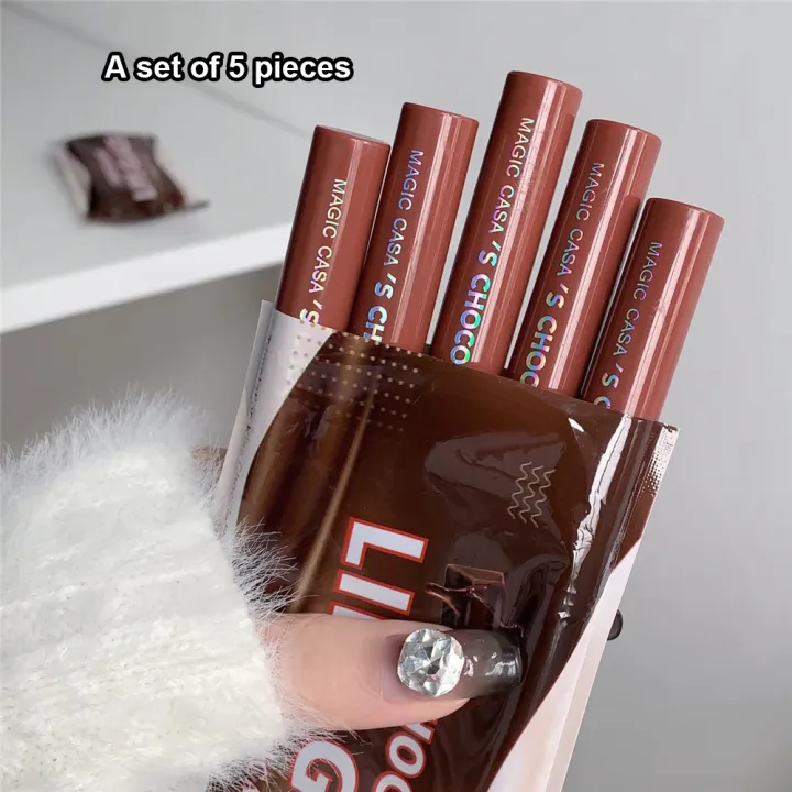 MAGIC%20CASA%20Chocolate%20Lip%20Glaze%20Set%20Of%20Five,%20Lasts%20for%20A%20Long%20Time%20Without%20Fading%20and%20Staining%20The%20Cup%20Lipstick%20-%20Image%206