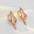 JULYDREAM Full Zircon Personality English Lock Women Pendant Earrings 585 Gold Color Sparkling Dangle Jewelry Wedding Matching.