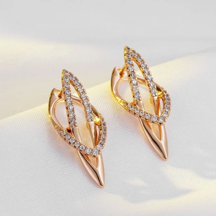 JULYDREAM%20Full%20Zircon%20Personality%20English%20Lock%20Women%20Pendant%20Earrings%20585%20Gold%20Color%20Sparkling%20Dangle%20Jewelry%20Wedding%20Matching%20-%20Image%203