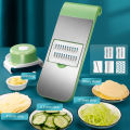Vegetable Slicer Cutter Grater Chopper Food Slicer Dicer Hand Guard Set Kitchen Manual Slicer Kitchen Tool Accessories Rust-Free Blades with 5 Removable Blades and Storage Box-Graters, Peelers & Slicers -Bix Super Shop.