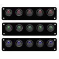 Waterproof 12-24V LED Round Dash Rocker Toggle Switch Panel for RV Ship Yacht Marine Car Marine Ship Red.