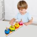 Wooden Sleeve Column Toys Sorter Toys Geometric Shapes Boys Girls Gifts Green.