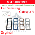 For Samsung Galaxy A70 Sim Tray Micro SD Card Slot with Sim Ejector Pin Replacement Part. 