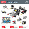【Krystal】6 in 1 Deformation Building Block Toy Set – Army Tank, Warship & Vehicle Brick Play Set for Kids.