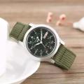 Original SEIKO SNK805 Automatic Stainless Steel Watch with Green Canvas Quartz Watch Fashion Casual Watch 5. 