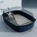 Cat Litter Box Detachable Anti Large Easy to Clean Open Top Cat Kitty Blue. 