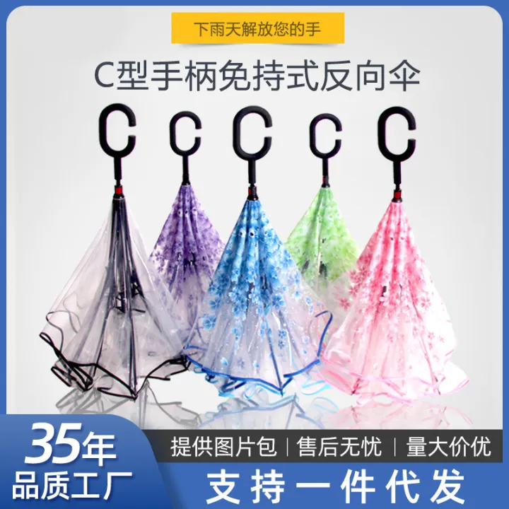 Transparent%20Reverse%20Umbrella%20Double-Layer%20C-%20Type%20Hand%20Free%20Reverse%20Creative%20Manual%20Reverse%20Folding%20wholesale%20-%20Image%202