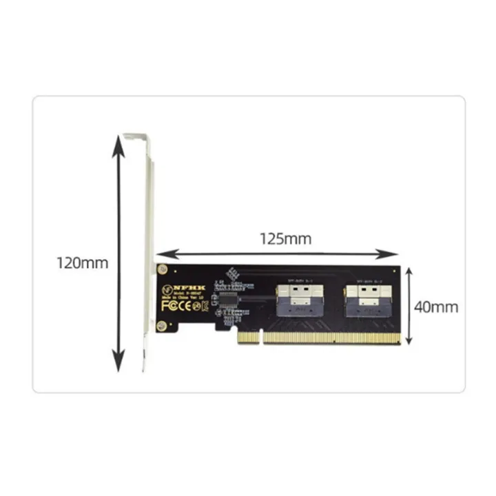 XHHDQES%20PCIe%204.0%20X16%20to%204%20Ports%20NVMe-Compatible%20Expansion%20Card%20PCI-E%20Gen4/3%20SlimSAS%208I%20SFF8654%20Graphics%20Card%20Adapter%20-%20Image%202
