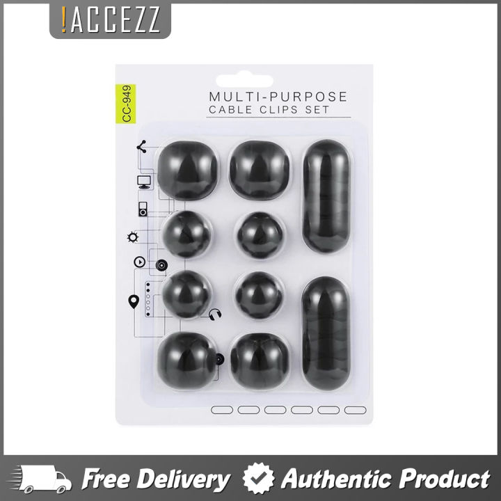 ACCEZZ 10 Pieces Cable Organizer Mount Set Best Cable Management Silicon Wire Clips