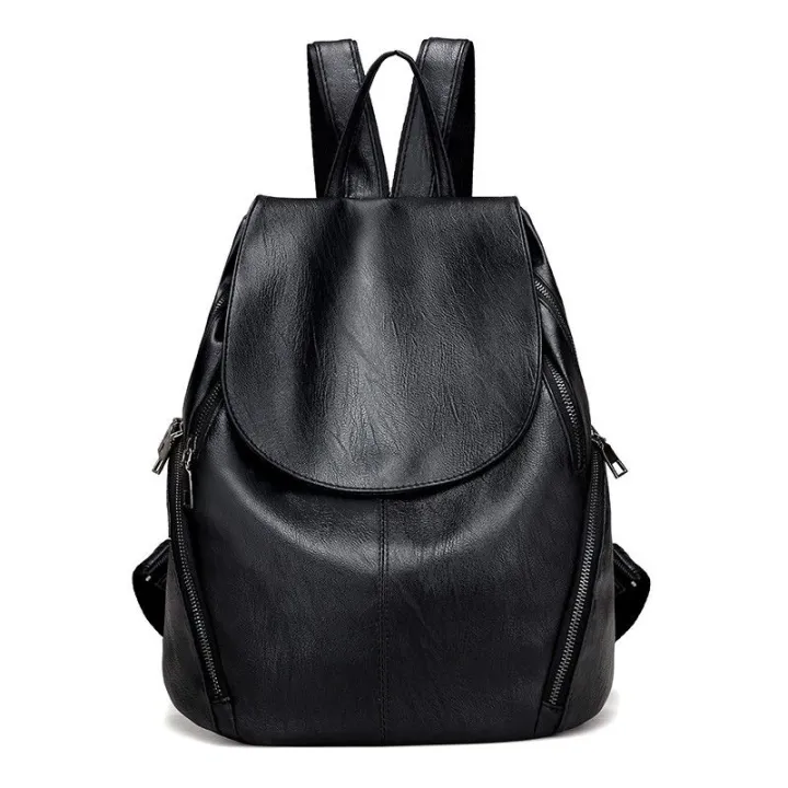 Shoulder%20Bag%20Women's2023New%20Soft%20Leather%20Large%20Capacity%20Travel%20Backpack%20Student%20Schoolbag%20-%20Image%203