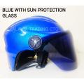 Open Face Bike Helmet for Men and Women with Sun Protection Glass-Black/Red/Blue/Pink/Green/Grey.